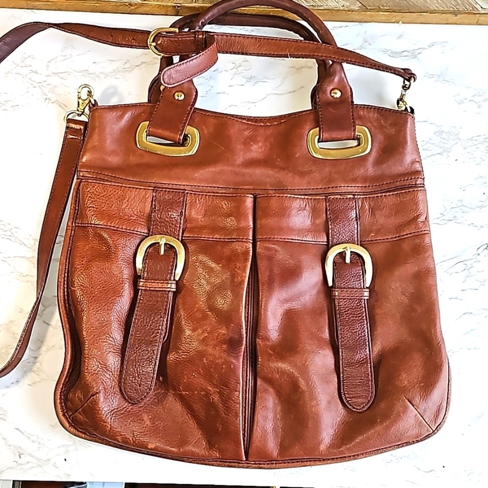 Talbots Brown Leather Crossbody Bag